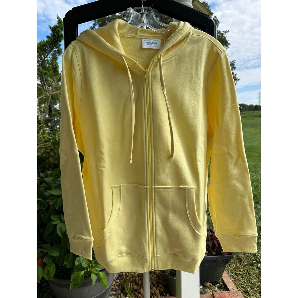 National Since 1952 Womens PM Yellow Zip Up Hoodie Sweatshirt 22110